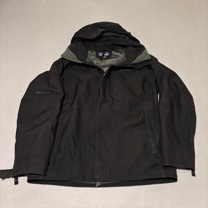 Patagonia Mens Snowshot Ski Jacket Small Black Hardshell Hooded Coat Activewear